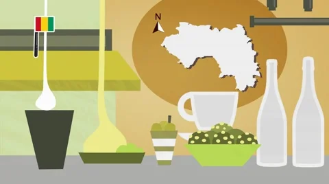 Guinea - Vector Menu - Restaurant - Food and Drinks - yellow Stock Footage 67455326