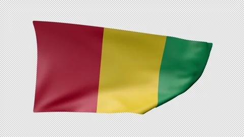 Guinea Waving Flag Transparent Alpha Stock Footage 274439533