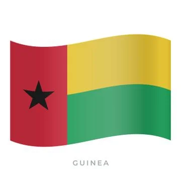 Guinea waving flag vector icon. Vector illustration isolated on white. 스톡 일러스트