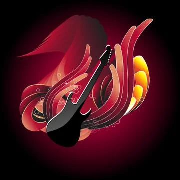 Guitar in abstract background Stock Illustration