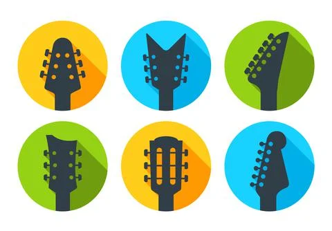 Guitar acoustick pick vector design icon flat logo. Mediator guiatar music Stock Illustration