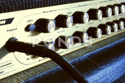 Guitar amp close up Stock Photos