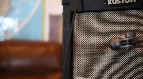 Guitar amp mic'd &amp; mixer Video stock 50223981