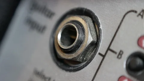 Guitar Amp Plugin Plug In. Plugging in guitar Video stock 129849662