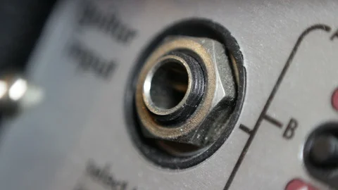 Guitar Amp Plugin Plug In, Plugging in guitar Video stock 129849751