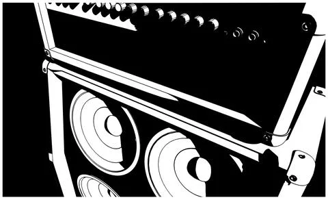 Guitar amplifier close up Stock Illustration