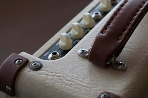Guitar amplifier close-up Stock Photos