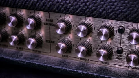 Guitar amplifier detail Stock Footage 200122391