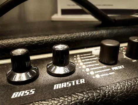 Guitar Amplifier Knobs Closeup Stock Photos