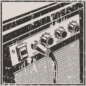 Guitar Amplifier Retro Style Illustrazione stock