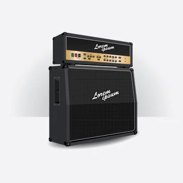 Guitar amplifier set vector illustration Stock Illustration