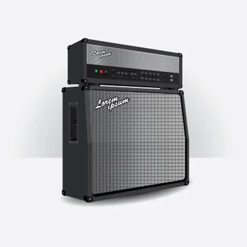 Guitar amplifier set vector illustration Stock Illustration
