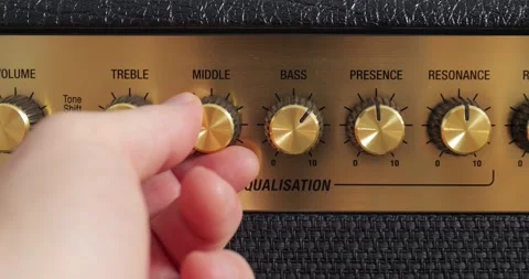 Guitar amplifier tone equalizer knobs 動画素材 162279776