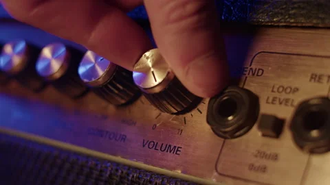 Guitar amplifier turned up to eleven Stock Footage 230172681