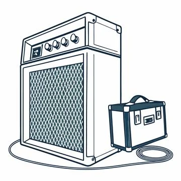 Guitar Amplifier Vector Illustration Flat Music E (1) vector illustration d.. Stock Illustration