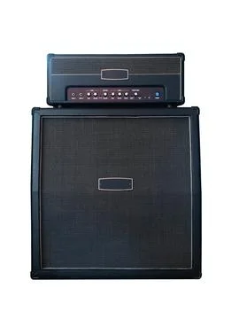 Guitar amplifier, white background Stock Photos