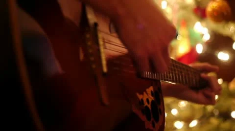 Guitar and lights Stock Footage 10857461