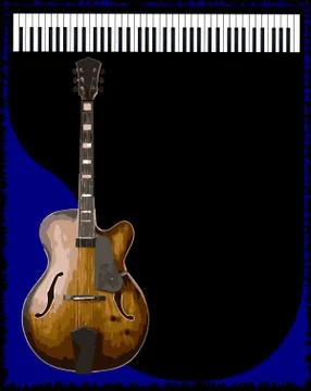 Guitar And Piano Background Stock Illustration