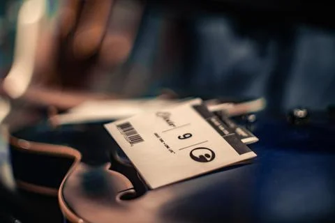 Guitar and strings closeup Stock Photos