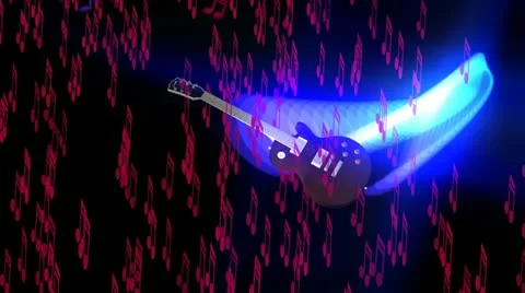 Guitar Animation Stock Footage 12360610