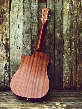 Guitar back view. Stock Photos