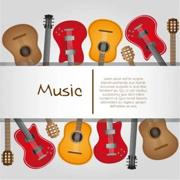 Guitar background, with stripe for text Stock Illustration