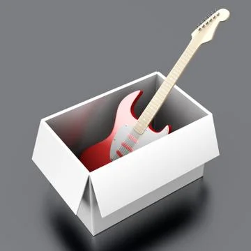 Guitar in a box. Stock Illustration