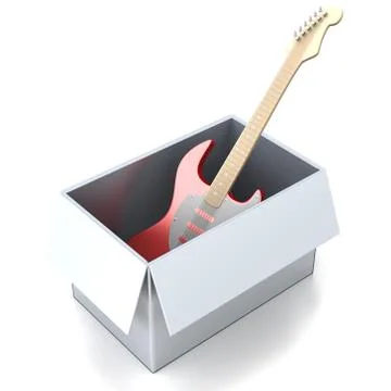 Guitar in a box. Stock Illustration
