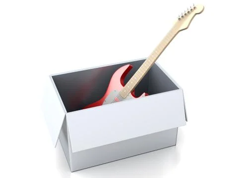 Guitar in a box 库存插图