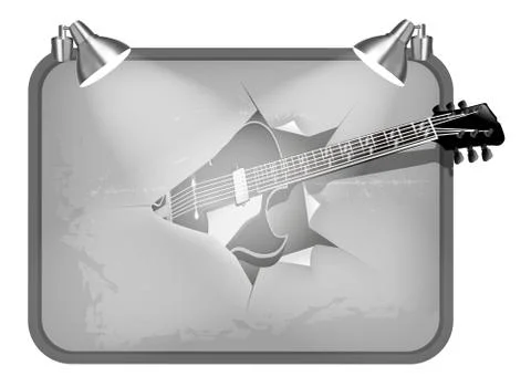 Guitar breaks poster Stock Illustration