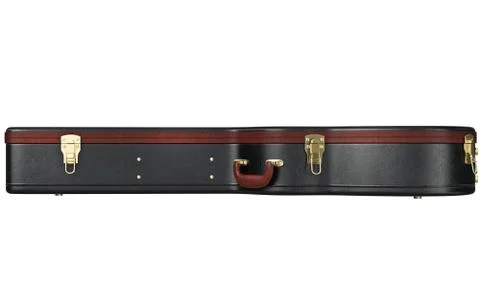Guitar case with brown handle, side view 스톡 일러스트