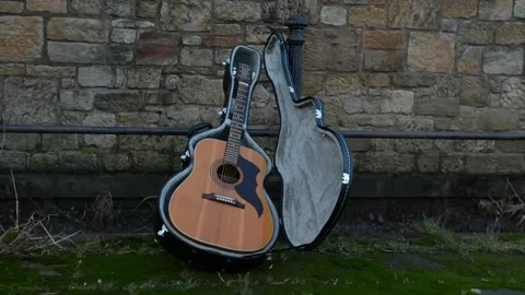 Guitar &amp; case Stock Footage 146042492