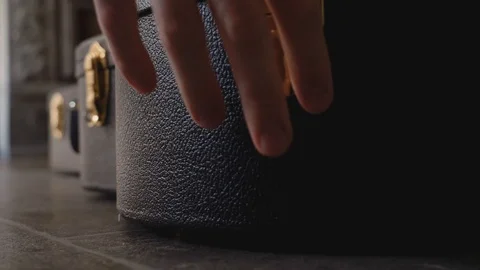 Guitar case gets opened 2 - 4k 60fps - Video stock 112606058