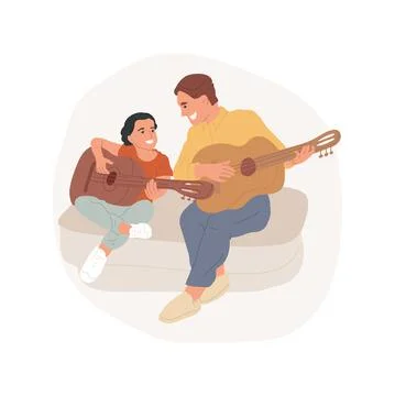 Guitar class abstract concept vector illustration. 스톡 일러스트