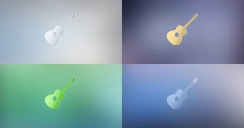 Guitar Classic 3d Icon Stock Footage 76955613