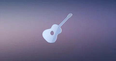 Guitar Classic Silver 3d Icon Stock Footage 74313892