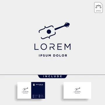 Guitar code logo design vector music software Stock Illustration