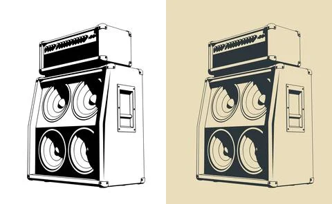 Guitar combo amplifier Stock Illustration