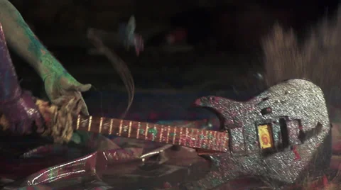Guitar destroy Slowmotion Stock Footage 29155898