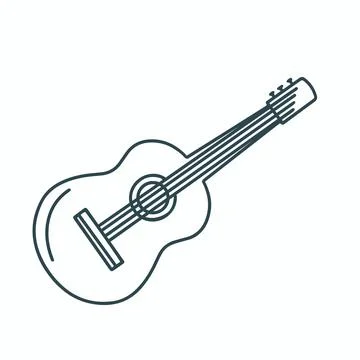 Guitar doodle style isolated object Illustrazione stock