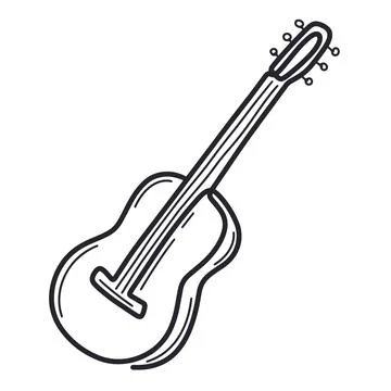 Guitar in doodle style vector isolated illustration Ilustración de archivo