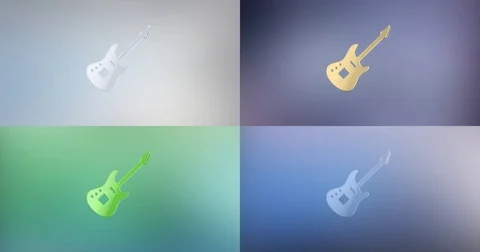 Guitar Electric 3d Icon Video stock 76623457