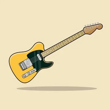 Guitar with Electric Stock Illustration