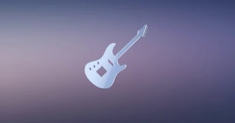 Guitar Electric Silver 3d Icon Stock Footage 74313755