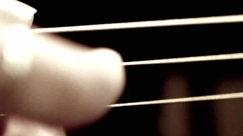 Guitar finger picking close up Stock Footage