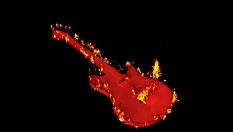Guitar on fire Vídeos de archivo 483232