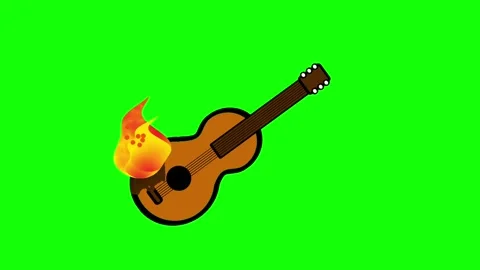 Guitar on Fire Stock Footage 335626449