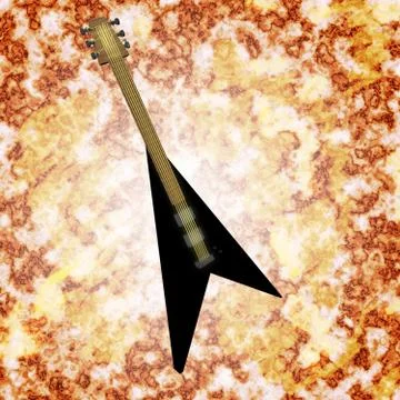Guitar on fire Foto stock