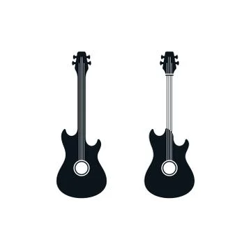 Guitar flat icons Stock Illustration