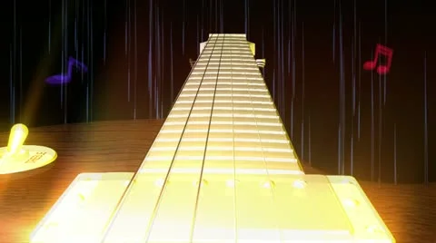 Guitar Fly By Animation Stock Footage 12357112